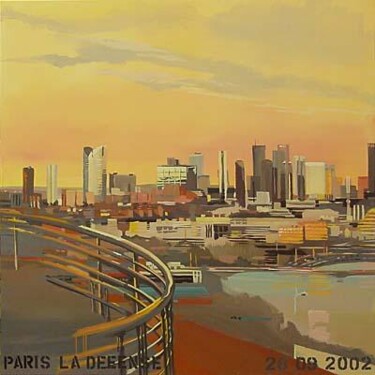 Painting titled "La Défense" by Michelle Auboiron, Original Artwork