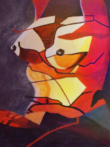 Pintura titulada "Femme illusion  5" por Michelle Dechaud, Obra de arte original, Acrílico Montado en Bastidor de camilla de…