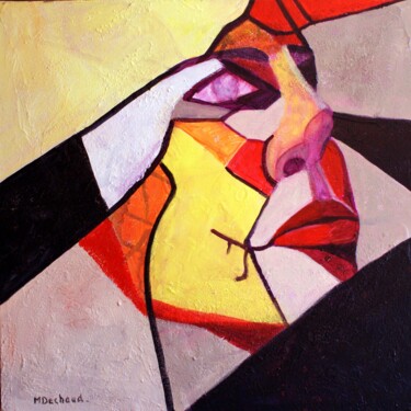 Painting titled "Femmes illusion 8" by Michelle Dechaud, Original Artwork, Acrylic Mounted on Wood Stretcher frame