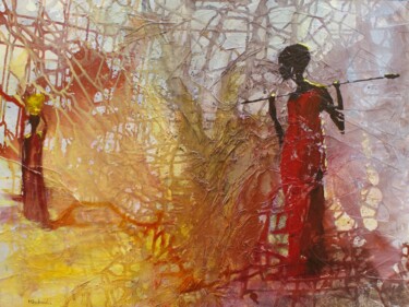 Pintura intitulada "africa-n3" por Michelle Dechaud, Obras de arte originais, Acrílico