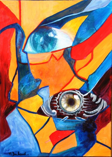 Painting titled "Jean-acrylique." by Michelle Dechaud, Original Artwork, Acrylic