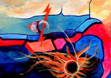 Pintura intitulada "fin-de-l-histoire-" por Michelle Dechaud, Obras de arte originais, Acrílico