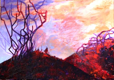 Pintura intitulada "Terre brûlée" por Michelle Dechaud, Obras de arte originais, Acrílico