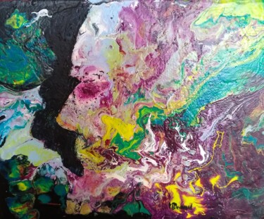 Pintura intitulada "Taillé dans la pier…" por Michelle Dechaud, Obras de arte originais, Acrílico