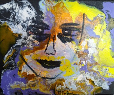 Painting titled "Un regard dans les…" by Michelle Dechaud, Original Artwork, Acrylic