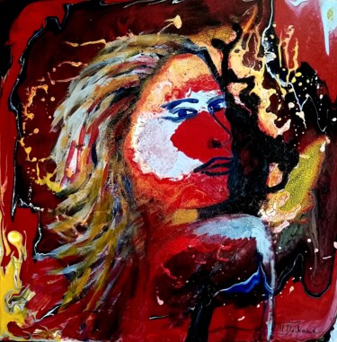 Pintura intitulada "Retour sur le passé" por Michelle Dechaud, Obras de arte originais, Acrílico
