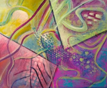Malerei mit dem Titel "Labyrinthe" von Michelle Dechaud, Original-Kunstwerk, Acryl