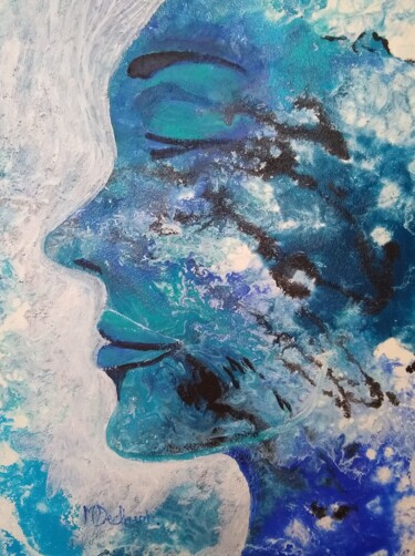 Painting titled "Profil N°5" by Michelle Dechaud, Original Artwork, Acrylic