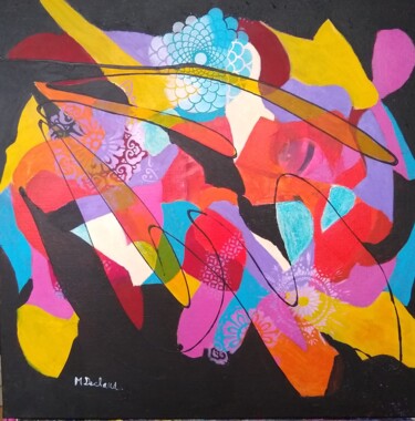 Painting titled "Cachée." by Michelle Dechaud, Original Artwork, Acrylic