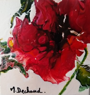 Painting titled "imagine des fleurs…" by Michelle Dechaud, Original Artwork, Acrylic Mounted on Wood Stretcher frame