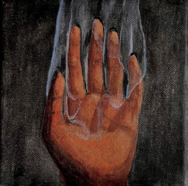 Malerei mit dem Titel "Fuoco" von Michelle Galeazzi, Original-Kunstwerk, Gouache