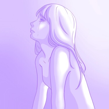 Digitale Kunst mit dem Titel "Purple tears" von Michelle Galeazzi, Original-Kunstwerk, Digitale Malerei