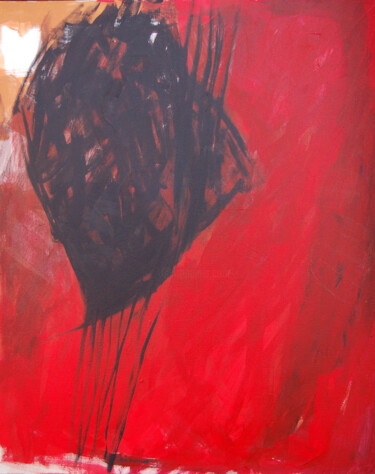 Peinture intitulée "rouge-et-noir" par Michelle Kruithof, Œuvre d'art originale, Acrylique