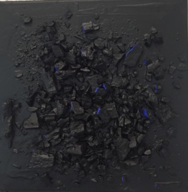 Peinture intitulée "Black and Blue" par Michelle Margary, Œuvre d'art originale, Autre