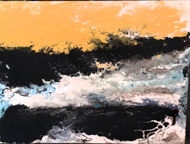 Peinture intitulée "reflet de mer" par Michelle Mata, Œuvre d'art originale, Acrylique