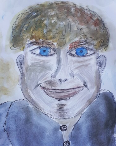 Картина под названием "caricature Antoine" - Michelle Mata, Подлинное произведение искусства, Гуашь