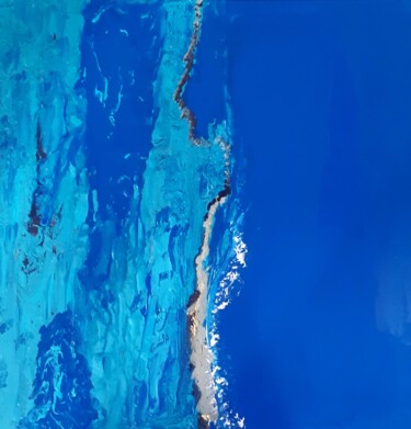 Peinture intitulée "entre 2 mers" par Michelle Mata, Œuvre d'art originale, Acrylique