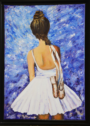 DANSEUSE BLEUE Peinture intitulée "DANSEUSE BLEUE" par Michelle Merle, Œuvre d'art originale, Huile