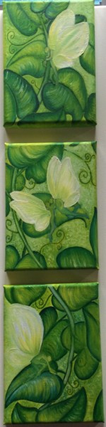 Painting titled "Pea Vine" by Michelle Soden-Gilkes, Original Artwork, Oil