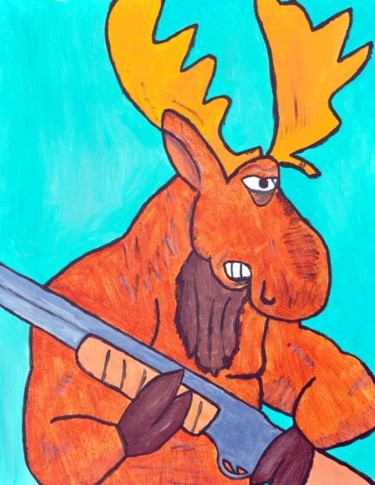 Painting titled "Moose" by Michelle Gonzalez, Original Artwork