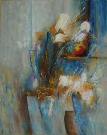 Painting titled "Passion bleue" by Michelle Millot, Original Artwork, Oil