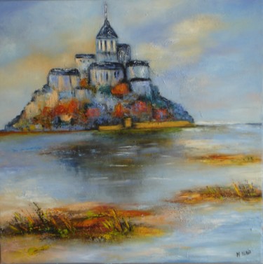 Malerei mit dem Titel "Le Mont St-Michel" von Michelle Millot, Original-Kunstwerk, Öl