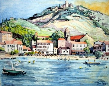 Pintura intitulada "Collioure" por Michel Munier, Obras de arte originais, Óleo