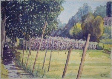 Peinture intitulée "Le chemin des Haras…" par Michel Munier, Œuvre d'art originale