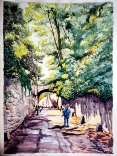 Painting titled "Rue des Granges" by Michel Munier, Original Artwork