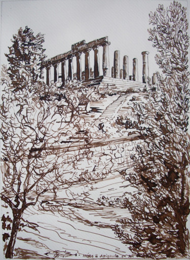 "HÉRA en son temple…" başlıklı Tablo Michel Munier tarafından, Orijinal sanat, Mürekkep