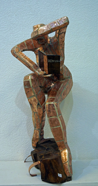 Skulptur mit dem Titel "horizon" von Michel Neuville, Original-Kunstwerk, Holz