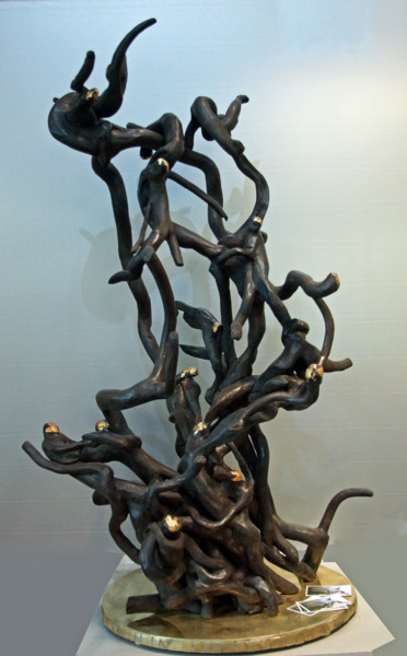Sculpture titled "Jungle" by Michel Neuville, Original Artwork, Wood