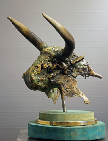Sculpture intitulée "LE TAUREAU" par Michel Neuville, Œuvre d'art originale, Bronze