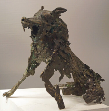 Sculpture intitulée "El lupo" par Michel Neuville, Œuvre d'art originale, Bronze
