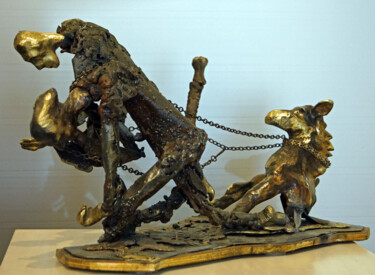 Sculpture titled "SAUVETAGE" by Michel Neuville, Original Artwork, Bronze