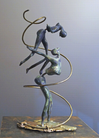 Scultura intitolato "Les yeux dans les y…" da Michel Neuville, Opera d'arte originale, Bronzo