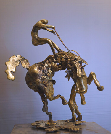 Sculpture titled "Dressage" by Michel Neuville, Original Artwork, Bronze