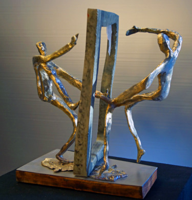 Sculpture intitulée "De l'autre coté du…" par Michel Neuville, Œuvre d'art originale, Métaux