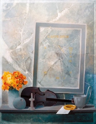 Peinture intitulée "Violin" par Michel Roux, Œuvre d'art originale, Huile