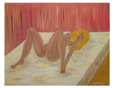 Peinture intitulée "Plaisir solitaire a…" par Michel Salvigni, Œuvre d'art originale