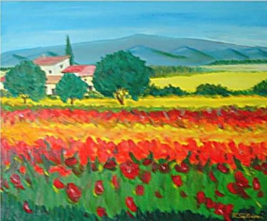 Peinture intitulée "Provence méditérran…" par Michel Salvigni, Œuvre d'art originale