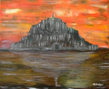 Peinture intitulée "nuit sur le Mont St…" par Michel Salvigni, Œuvre d'art originale
