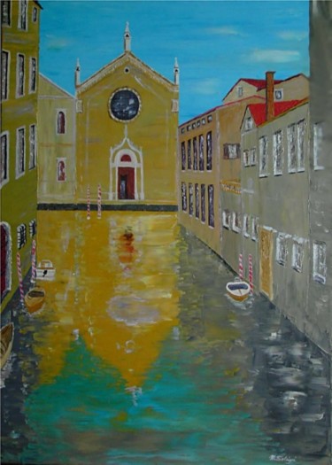 Peinture intitulée "quartier di la Salu…" par Michel Salvigni, Œuvre d'art originale