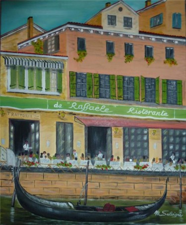 Peinture intitulée "ristorante da Rafae…" par Michel Salvigni, Œuvre d'art originale
