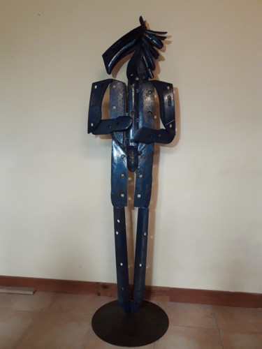 Sculpture titled "Homme cheval" by Michel Sidobre, Original Artwork, Metals