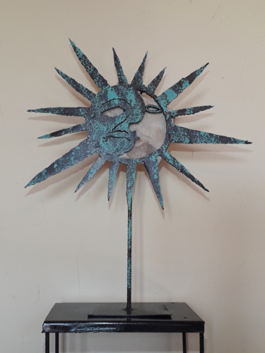 Sculpture titled "Soleil de lune" by Michel Sidobre, Original Artwork, Metals