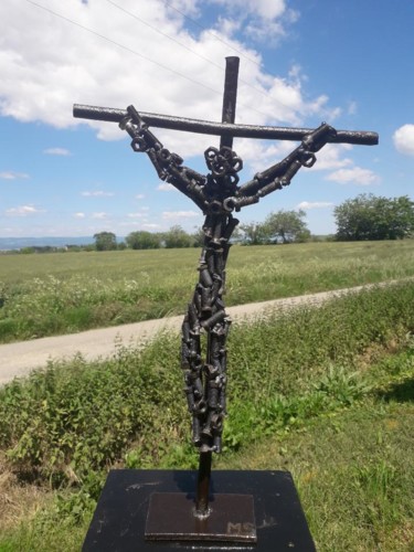 Sculpture titled "Christ" by Michel Sidobre, Original Artwork, Metals