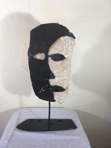 Sculpture titled "Le masque" by Michel Sidobre, Original Artwork, Metals