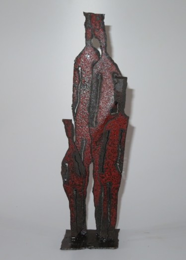 Sculpture titled "La famille" by Michel Sidobre, Original Artwork, Metals