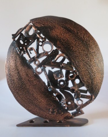 Sculpture titled "Disque" by Michel Sidobre, Original Artwork, Metals